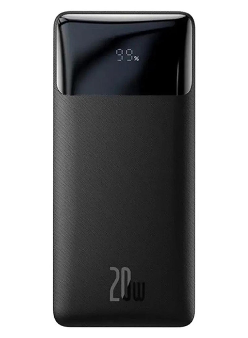 بيسوس باور بنك بيبو لتوصيل الطاقة بسعة 10000 مللي أمبير في الساعة وقدرة 20 وات مزود بشاحن يناسب جميع الأجهزة محمول بشاشة رقمية لأجهزة آيفون 13‏/12/ ميني/X‏/XR/‏XS ماكس، وS10، وبكسل 3‏/3XL، وآي باد برو 2018، وغيرها من الأجهزة أسود - Image 1