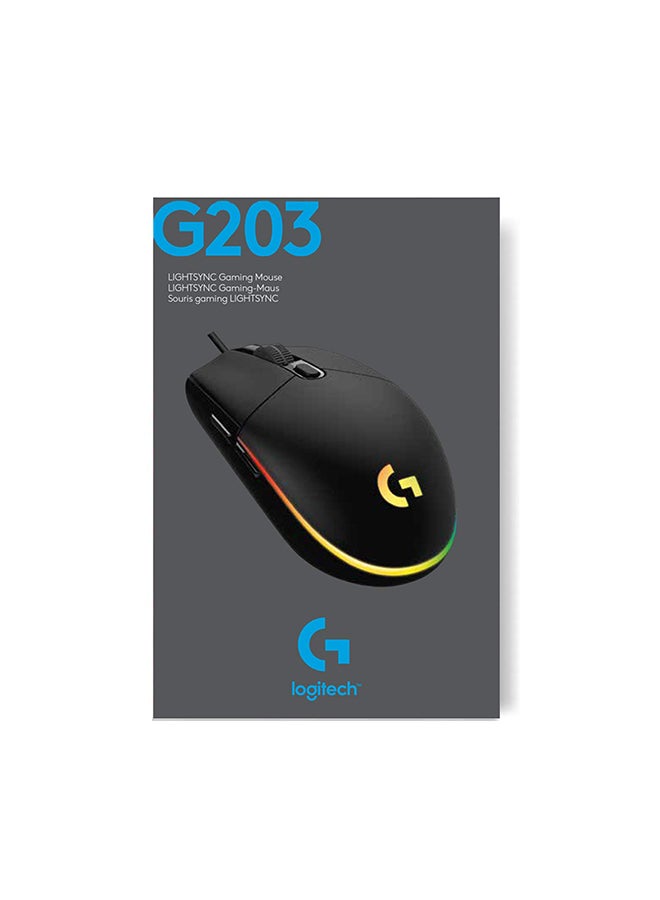 Logitech G USB G G203 Wired Gaming Mouse, 8000 DPI, Rainbow Optical Effect LIGHTSYNC RGB, 6 Programmable Buttons, On-Board Memory, Screen Mapping, PC/Mac Computer and Laptop Compatible - Black - pnsku/N48625364A/45/_/1716203342/2618d1d6-626f-4704-8c96-a6057966e2ba