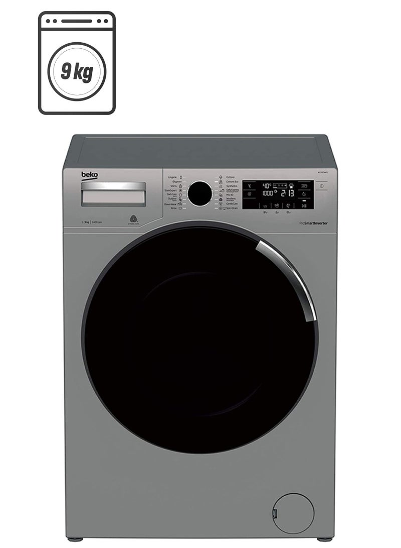 Beko - 9 Kg Front Load Washing Machine, 1400 rpm, ProSmart Inverter Motor 0 W WTV9734XS Silver - Image 1
