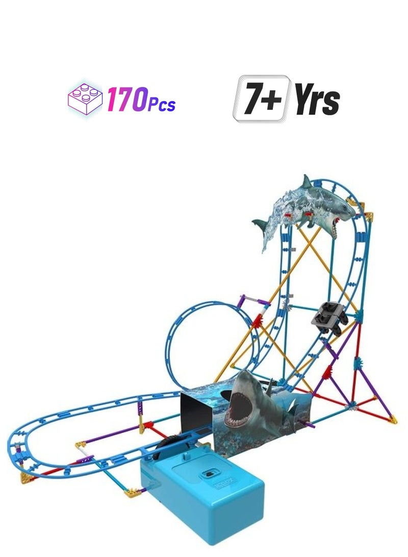 K'NEX 34041 170-Piece Thrill Rides Tabletop Thrills Shark Attack Roller Coaster Building Set 170 7+ Years - Image 1
