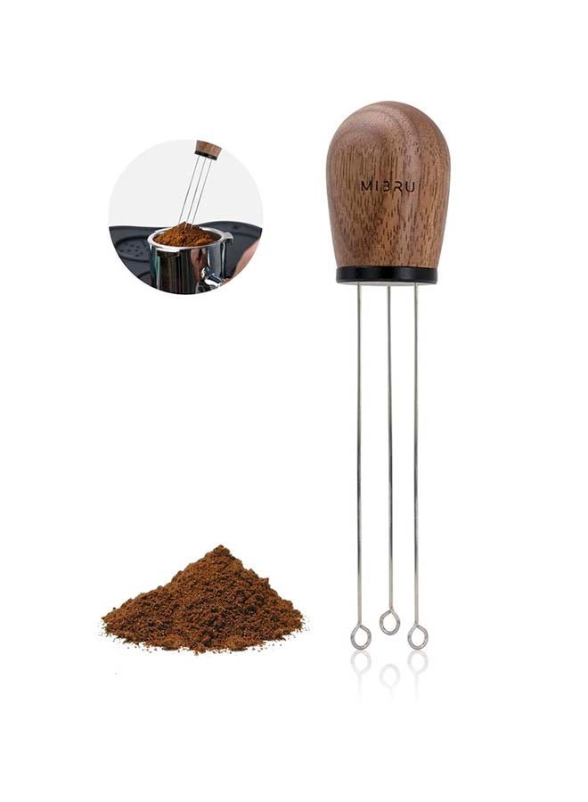 MIBRU - Wooden Handle Needle Coffee Tamper Silver/Brown 500ml - Image 1