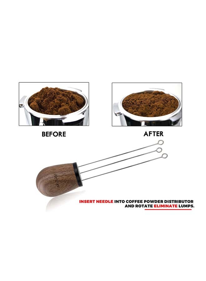 MIBRU - Wooden Handle Needle Coffee Tamper Silver/Brown 500ml - Image 1