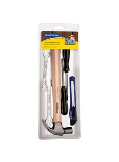 6 Pieces Tools Set | 2x Wrench + Hammer + 2x Screwdriver + Narrow Knife Multicolour