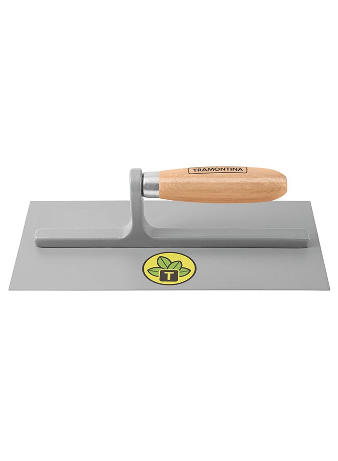 TRAMONTINA Metal Square Trowel with Smooth Base and Wood Handle Silver/Beige  - Image 1