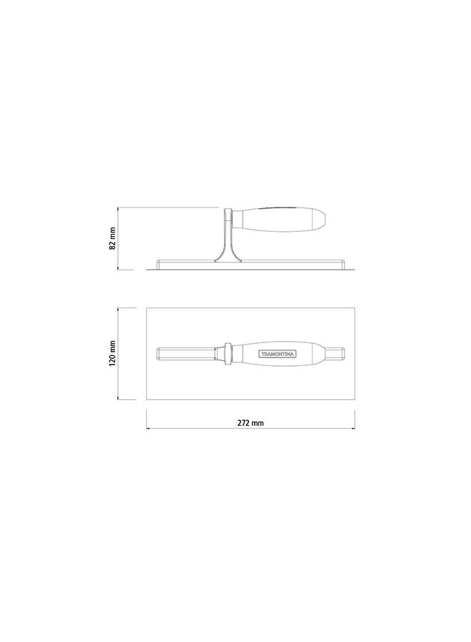 TRAMONTINA Metal Square Trowel with Smooth Base and Wood Handle Silver/Beige  - Image 4