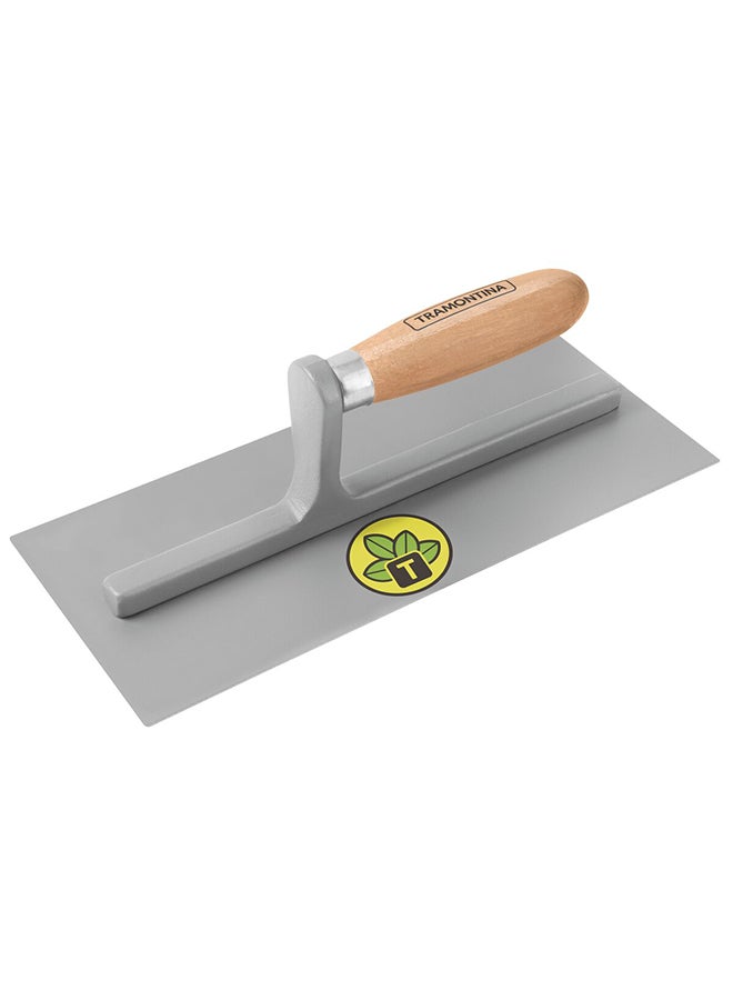 TRAMONTINA Metal Square Trowel with Smooth Base and Wood Handle Silver/Beige  - Image 2