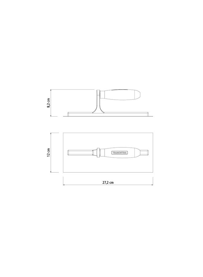 TRAMONTINA Metal Square Trowel with Smooth Base and Wood Handle Silver/Beige  - Image 3