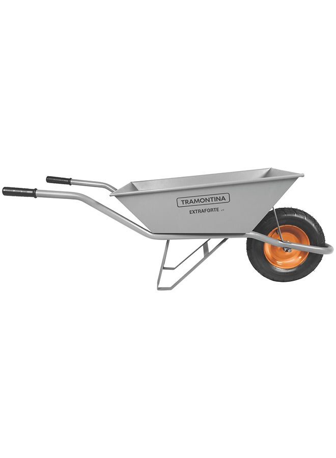 TRAMONTINA - Wheelbarrow Extraforte with Gray Metal Heavy-duty Bucket 65L Metallic Handle and Pneumatic Tire Grey 65Liters - Image 1
