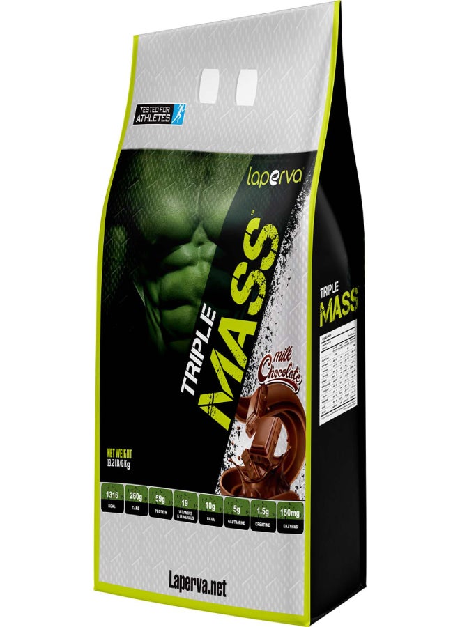 Laperva - Triple Mass Gainer Milk Chocolate Protein Powder-6 Kg - Image 1