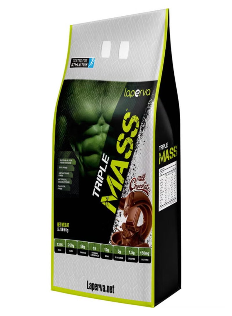 Laperva Triple Mass Gainer Milk Chocolate Protein Powder-6 Kg - Image 1