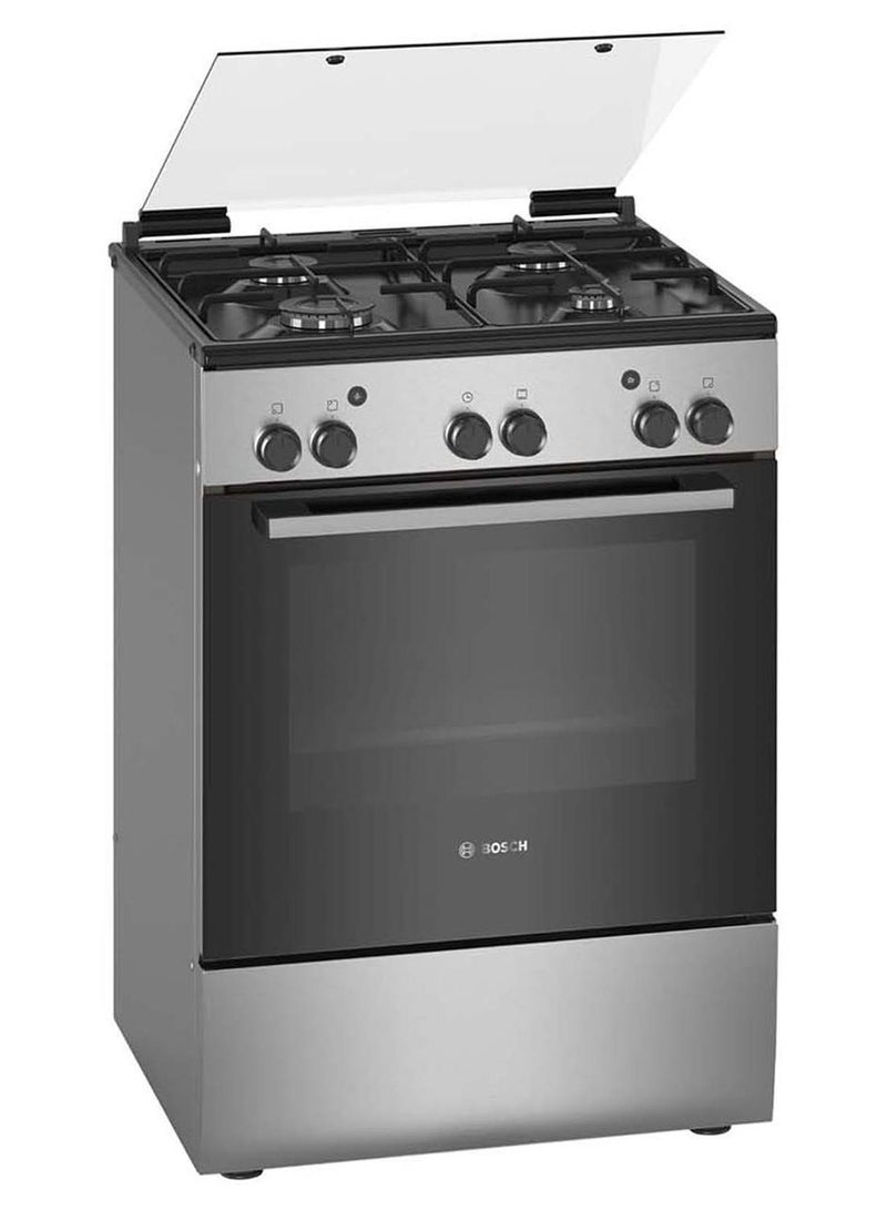 BOSCH 60x60 cm, Free Standing Gas Cooker, Series 2, Stainless Steel, German Engineering Cooking Range, HGA120B51M, Stainless Steel HGA120B51M Stainless Steel - Image 1