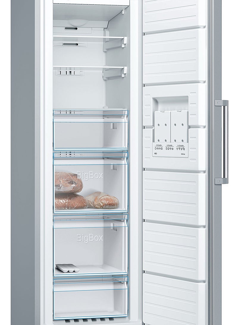 BOSCH - Free-Standing Freezer with NoFrost, with Big Box Drawer for Larger Food Items 255 L 0 W GSN36VL3PG Stainless Steel - Image 1