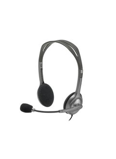 Logitech H110 Head-Mounted Stereo Headset With Adjustable Noise Reduction Microphone Grey  - Image 1