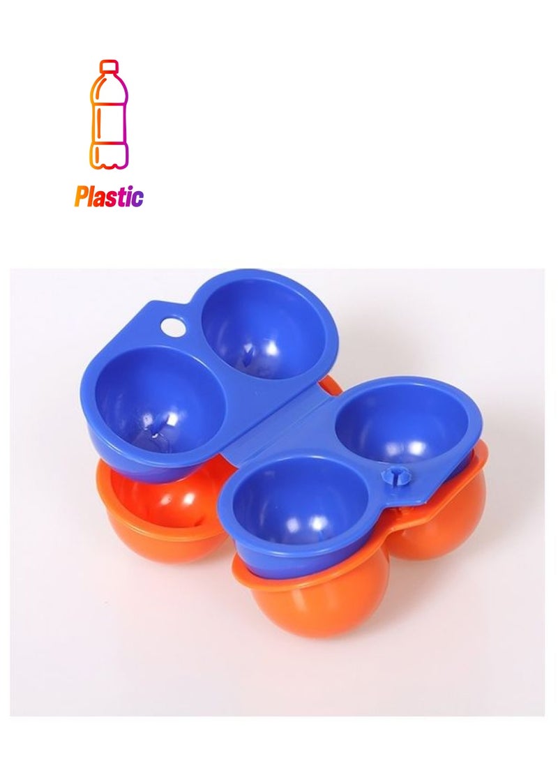2-Piece Eggs Container Case Blue/Orange 13xx8x5cm