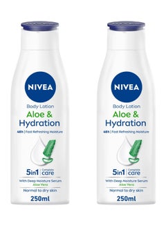 Nivea Aloe And Hydration Normal To Dry Skin Body Lotion Pack Of 2 250ml  - Image 1