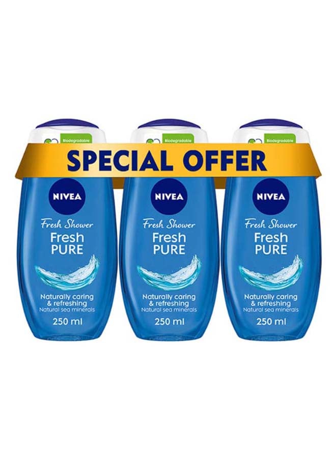 نيفيا مجموعة جل استحمام فريش بيور مكونة من 3 عبوات 250ملليلتر - Image 1