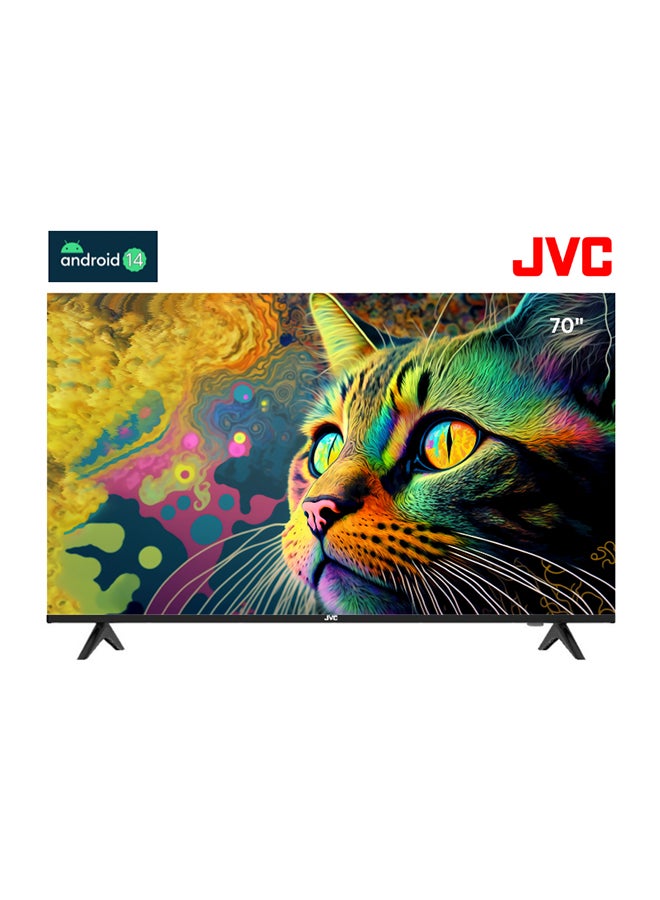 JVC 70 Inch Edgeless 4K UHD Android 14 Smart TV With Bluetooth, Web Browser, Dolby Audio LT-70N7105 Black - Image 1