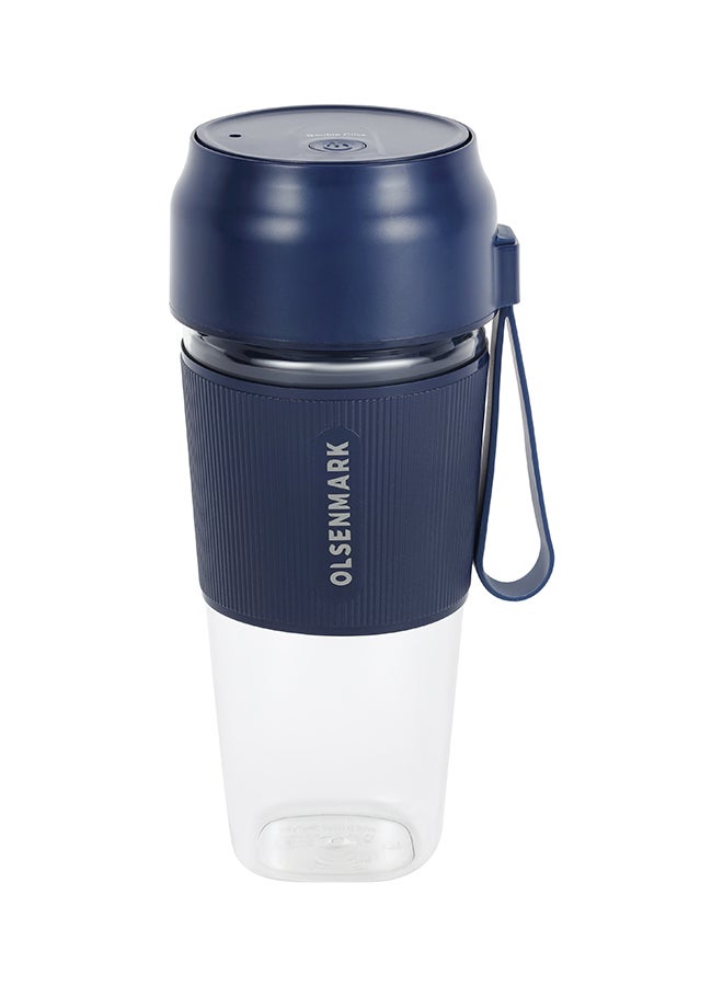 Olsenmark Rechargeable Portable Blender Mixer Juicer, High Speed Powerful Copper Motor With Safety Lock, 300 ml shaker 300 ml 40 W OMSB2439 Blue/Clear  - Image 3