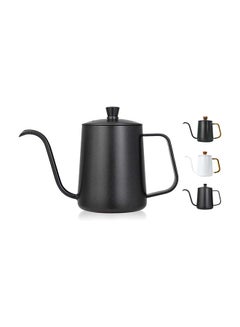 MIBRU Coffee Drip V60 Pour Over Kettle  With Lid Tea Pot 304 Stainless Steel Teflon Coated Pitcher Black 600ml  - Image 3