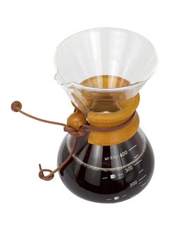 MIBRU Pour Over Chemex Style Coffee Maker Drip Glass Pot Espresso Coffee Wooden Hoop Clear 400ml  - Image 3