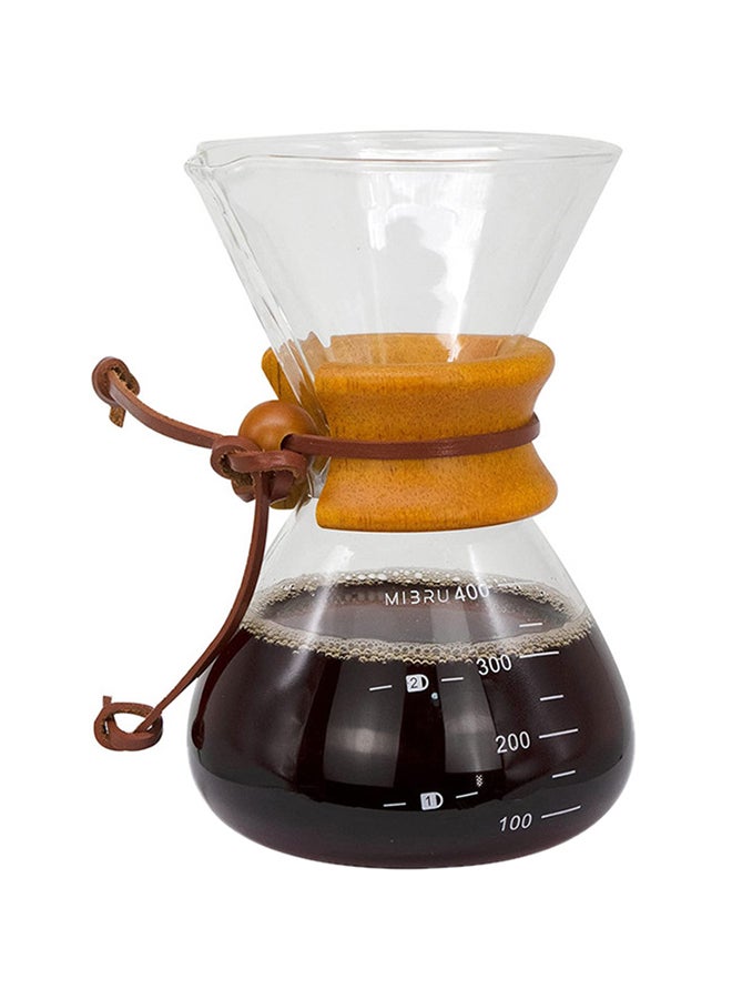 Pour Over Chemex Style Coffee Maker Drip Glass Pot Espresso Coffee Wooden Hoop Clear 400ml - pnsku/N48716936A/45/_/1705498187/af937efc-e766-490e-9f58-f3bdbb38a280