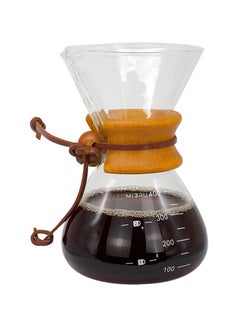MIBRU Pour Over Chemex Style Coffee Maker Drip Glass Pot Espresso Coffee Wooden Hoop Clear 400ml  - Image 1
