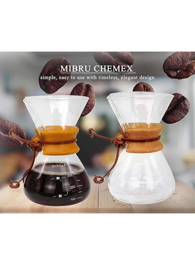 Pour Over Chemex Style Coffee Maker Drip Glass Pot Espresso Coffee Wooden Hoop Clear 400ml - pnsku/N48716936A/45/_/1705498188/52a0098f-d51a-49c0-8d33-343f0fcf816d