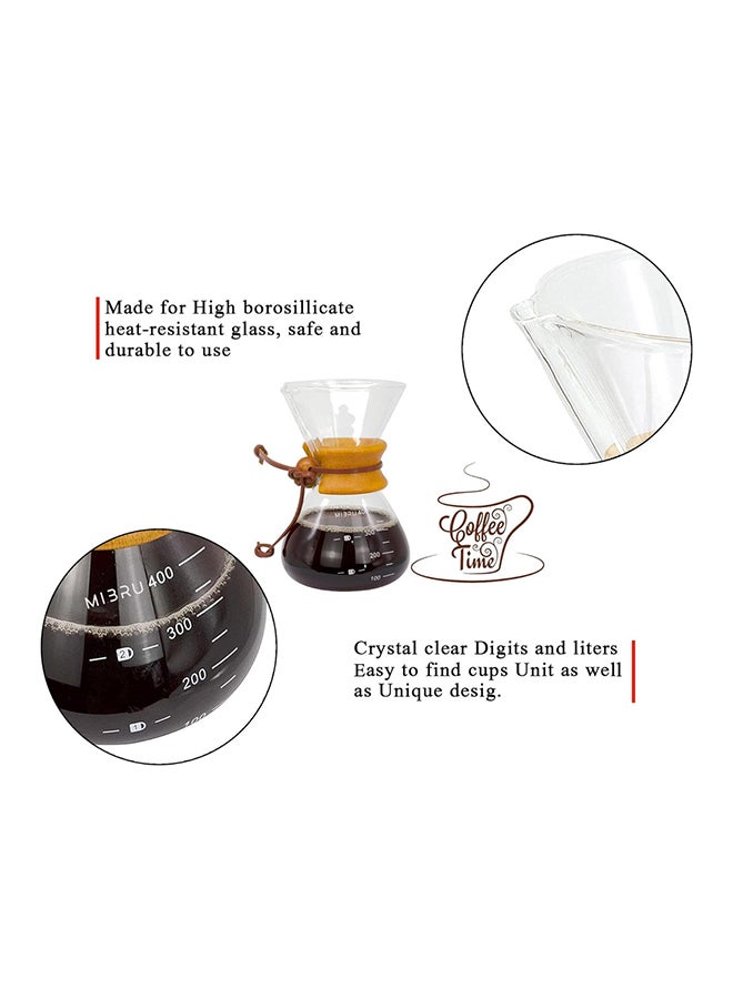 Pour Over Chemex Style Coffee Maker Drip Glass Pot Espresso Coffee Wooden Hoop Clear 400ml - pnsku/N48716936A/45/_/1705498188/e477146b-c0ae-412e-b3e4-edc8c294127e