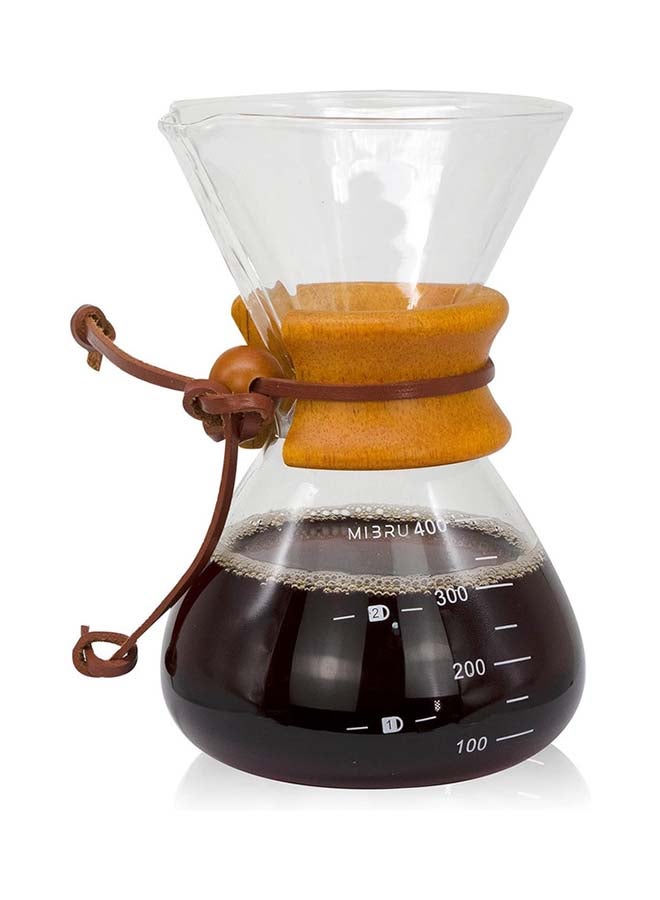 Pour Over Chemex Style Coffee Maker Drip Glass Pot Espresso Coffee Wooden Hoop Clear 400ml - pnsku/N48716936A/45/_/1705498190/5b689818-d328-4841-bcfa-3e26a8ae3821