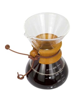 MIBRU Pour Over Chemex Style Coffee Maker Drip Glass Pot Espresso Coffee Wooden Hoop Clear/Brown 800ml  - Image 3