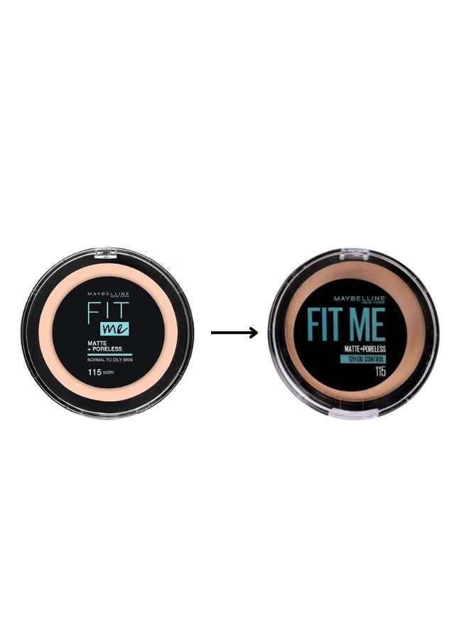 ميبلين نيويورك بودرة فيت مي مات آند بورلس 115 إيفوري - Image 4