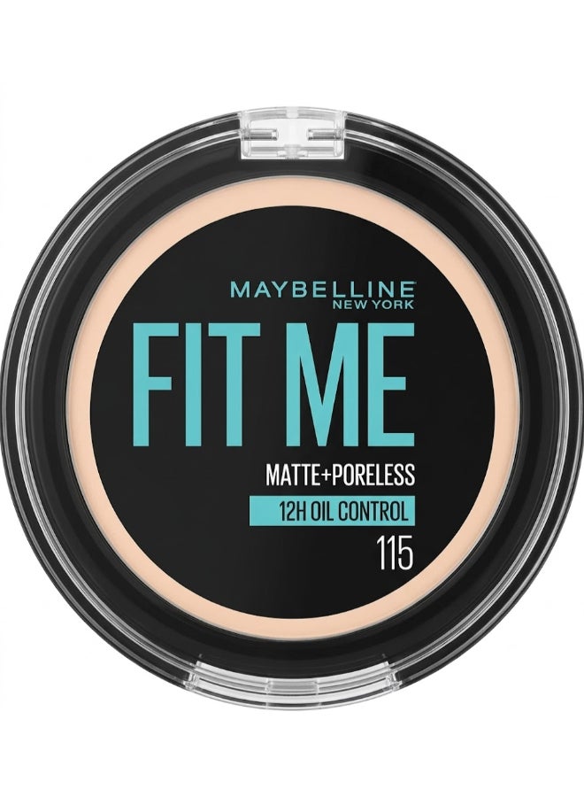 MAYBELLINE NEW YORK Fit Me Matte + Poreless Powder 12H Oil Control 12g 115 Ivory - Image 1