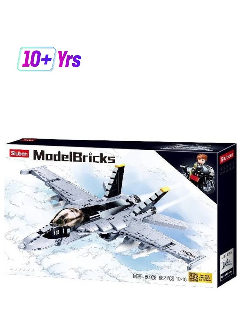 Sluban M38-B0928 682-Piece Super Bumblebee Fighter Plane 682 10+ Years - Image 1