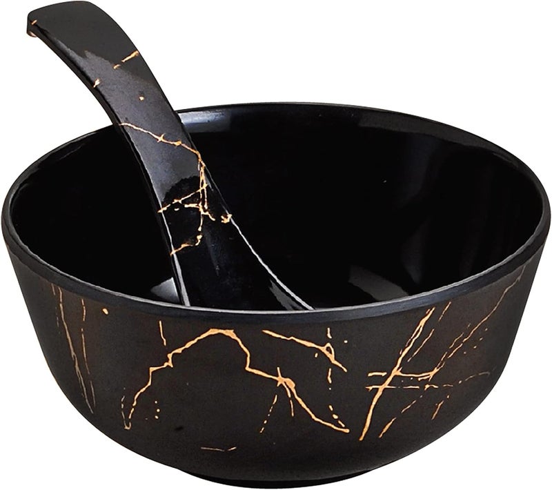 Dinewell Melamine Ultra Dinner Set Black 30Pcs Black/Brown 28cm - Image 5