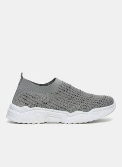 Athletiq Basic Slip Ons Mid Grey Melange  - Image 1