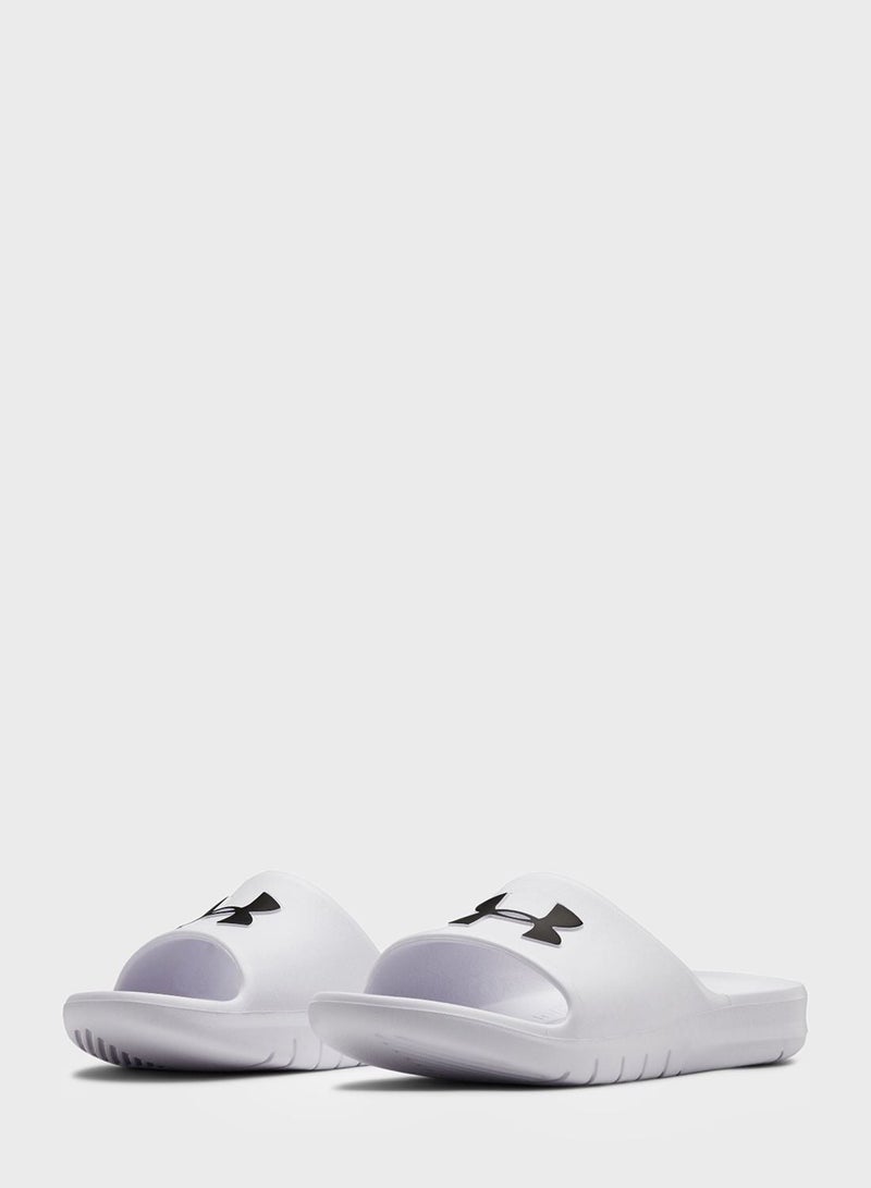 UNDER ARMOUR Core Pth Logo Printed Slides White/Black  - Image 2