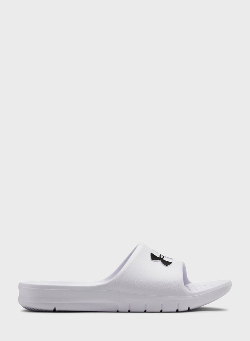 UNDER ARMOUR Core Pth Logo Printed Slides White/Black  - Image 1