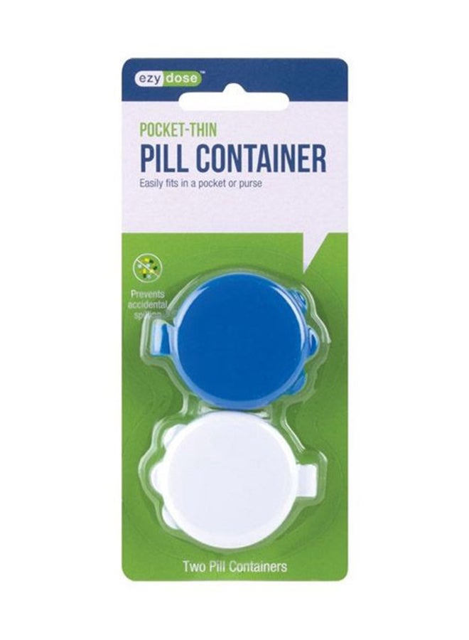 إيزي دوز علبة حبوب رفيعة تناسب الجيب أو المحفظة بسهولة، تحتوي على علبتين حبوب - Image 1