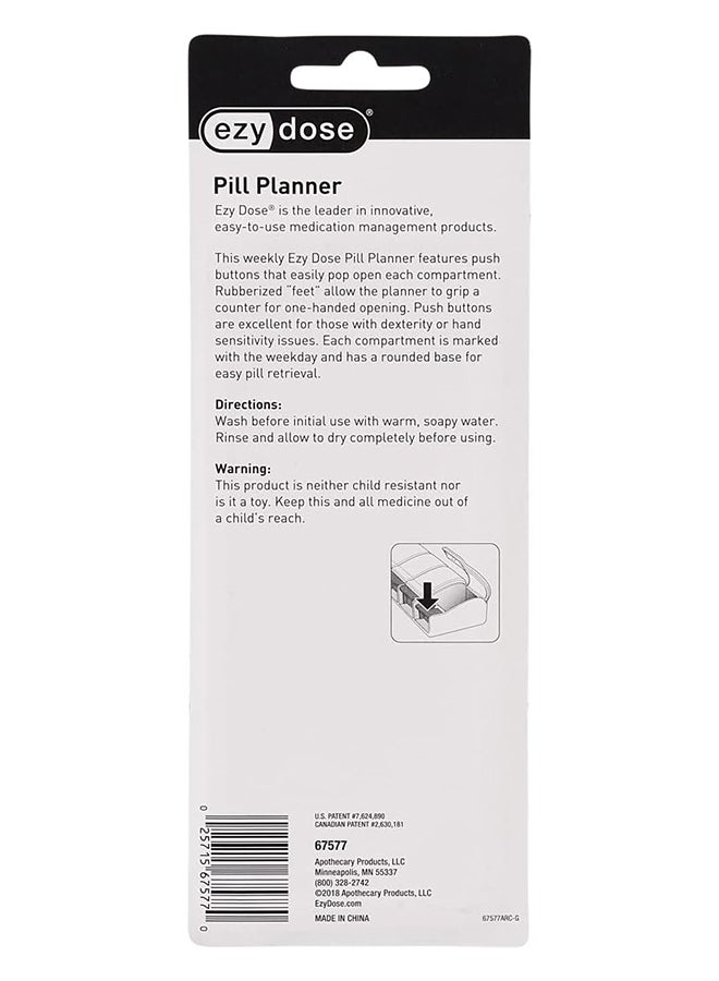 Ezy Dose Pushbutton 7 Day Pill Panner Assorted Medium 1 Unit  - Image 3