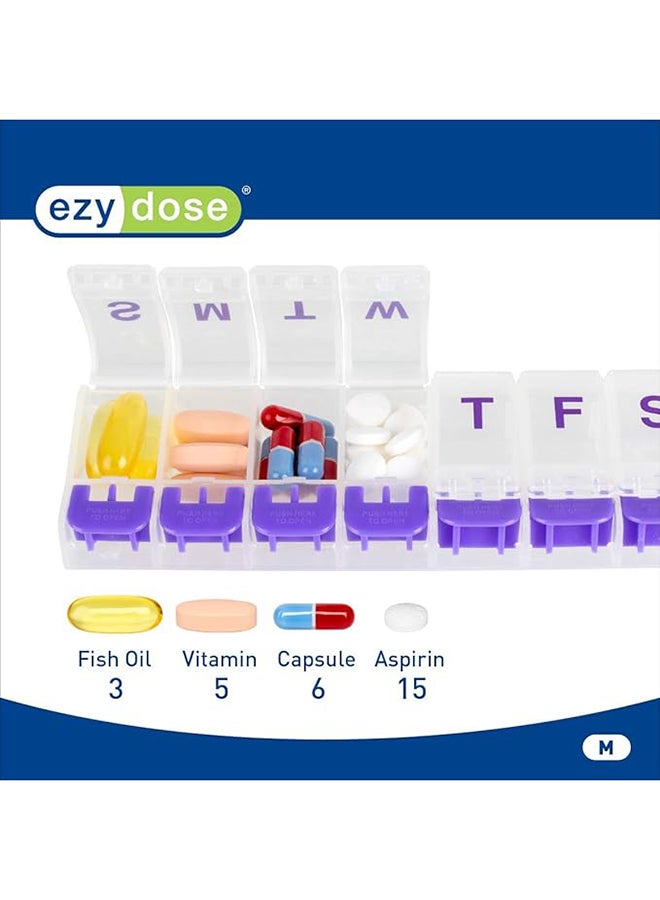 Ezy Dose Pushbutton 7 Day Pill Panner Assorted Medium 1 Unit  - Image 5