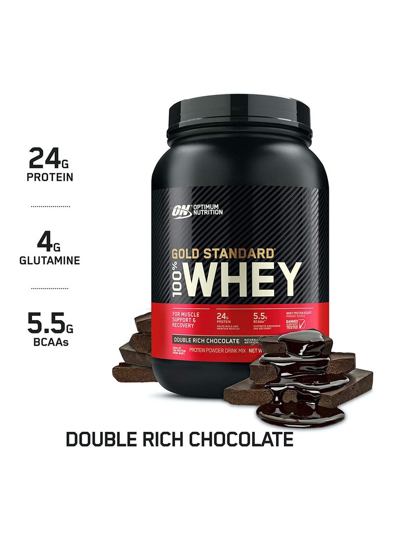 Optimum Nutrition - Gold Standard 100% Whey Protein Powder 2 Lbs Double Rich Chocolate - Image 1