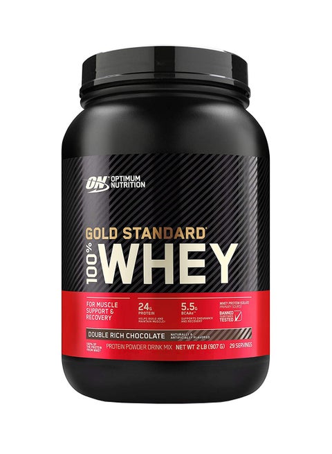 Gold Standard 100% Whey Protein Powder Primary Source Isolate, 24 Grams of Protein for Muscle Support and Recovery - Double Rich Chocolate, 2 Lbs, 29 Servings (907 Grams) Package May Vary
