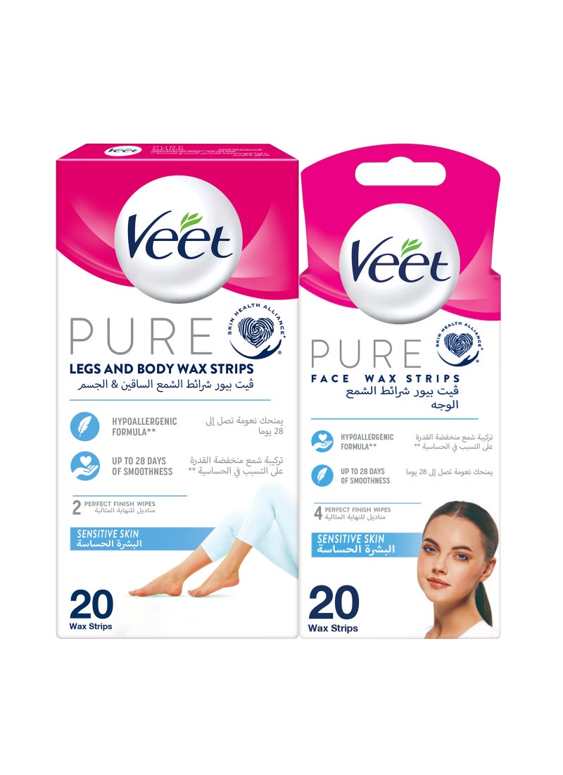 Veet Wax Strips For Sensitive Skin, Pack Of 40  - Image 1