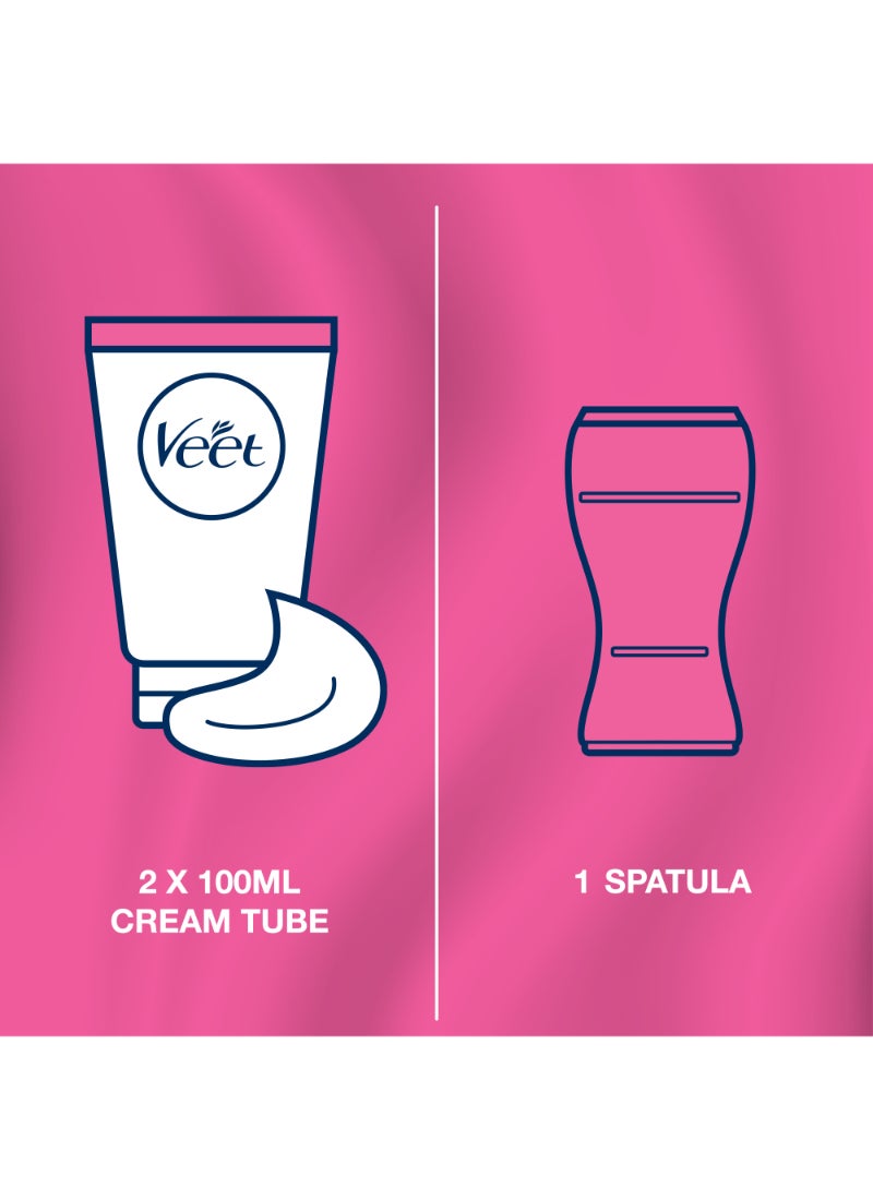 Veet Hair Removal Cream For Sensitive Skin, 100ml Pack Of 2  - Image 3