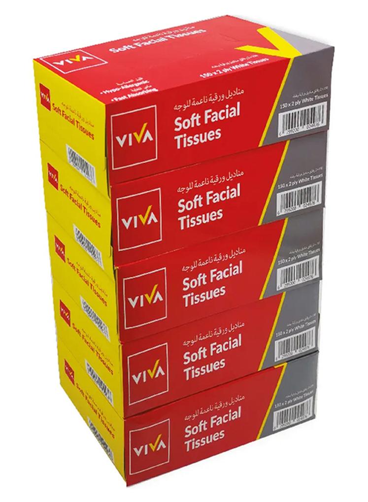 Viva 2 Ply Facial Tissues 150 Sheets