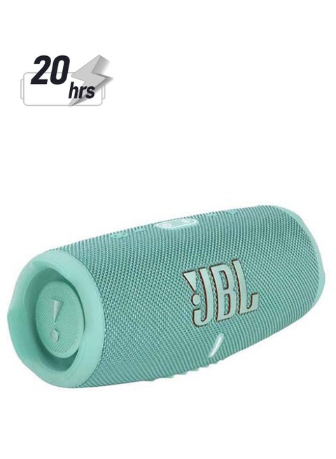 Charge 5 Portable Speaker - Built In Powerbank - Powerful Pro Sound - Dual Bass - 20H Battery - Ip67 Waterproof Teal