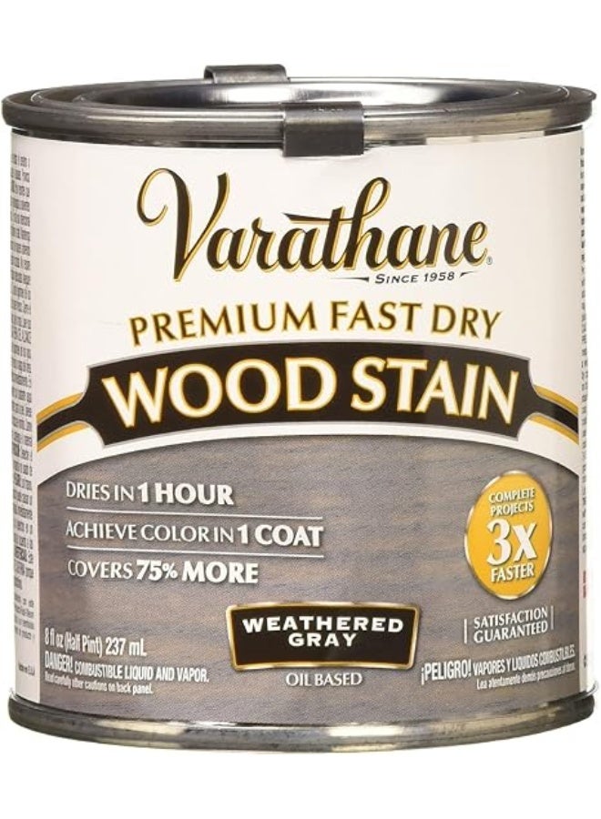 Rust-Oleum 269398 Varathane Fast Dry Wood Stain Weathered Gray 237ml  (Pack Of 1) Weathered Gray 237ml - Image 1