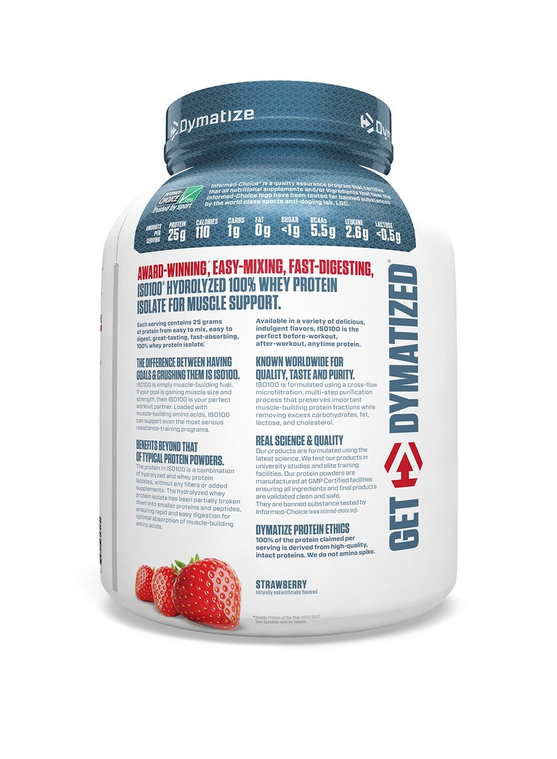 Dymatize Iso 100 Strawberry 5 Lbs - Image 2