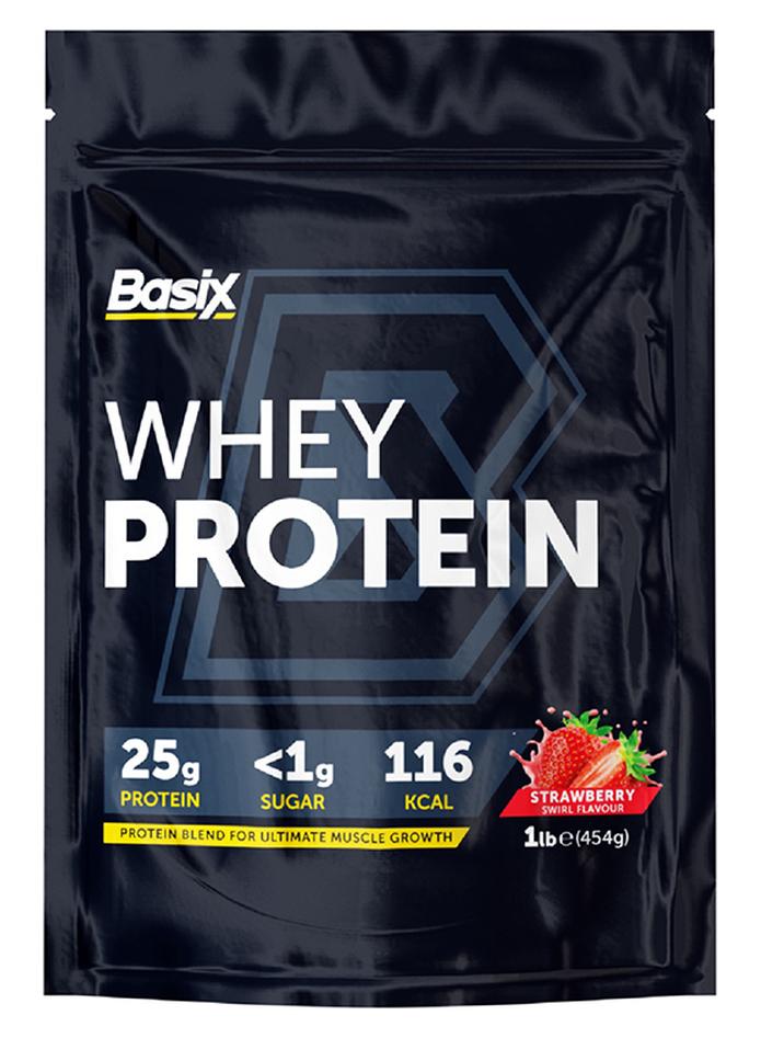 Basix Whey Protein Strawberry Swirl 1Lb - Image 1