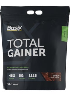 Basix Total Gainer High Protein & High Carb Mass Gainer Formula Chocolate Chunk 15 LB.  - Image 3